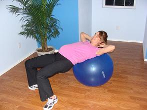 pregnant exercise ball hip lift image